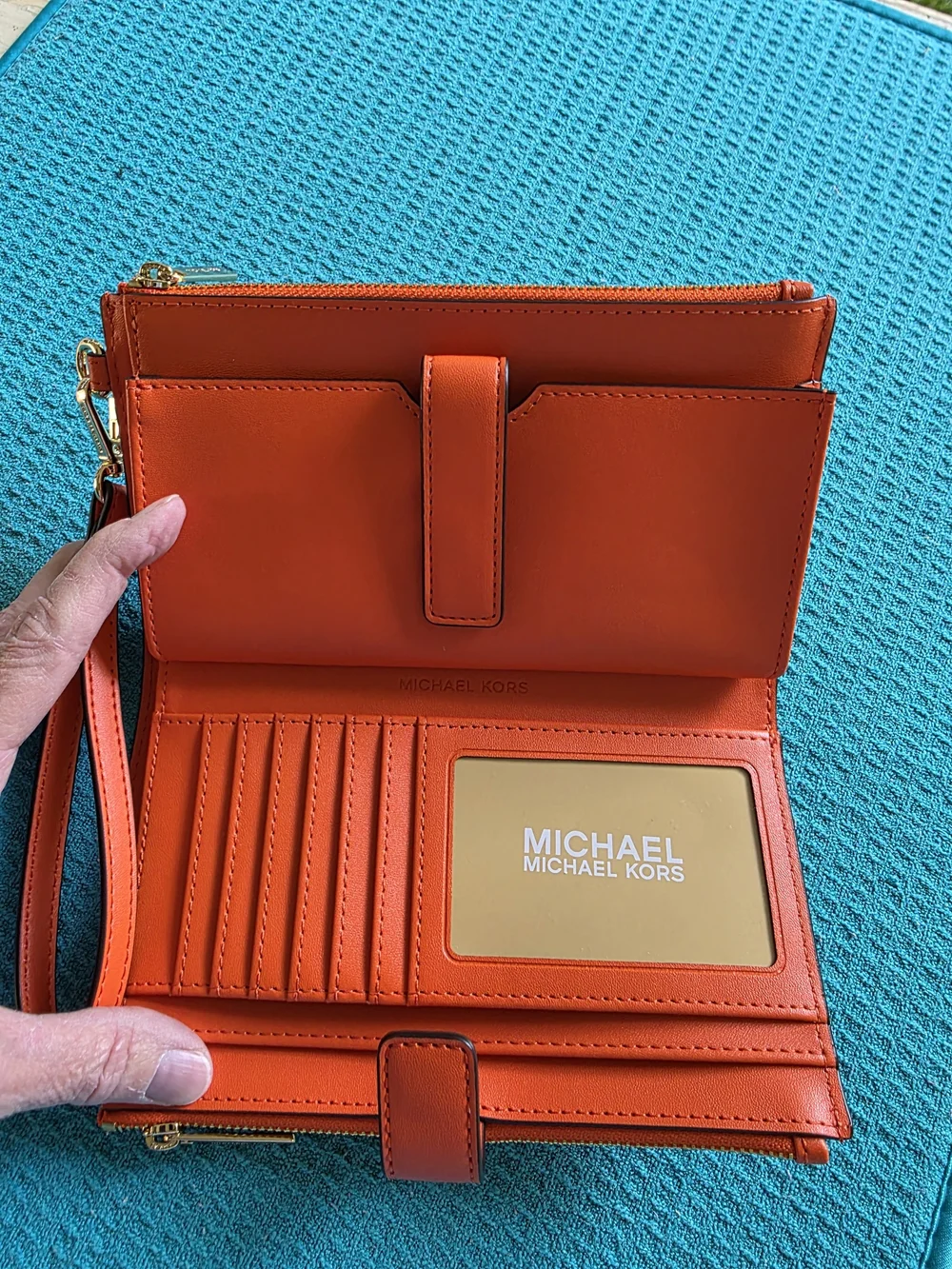 Michael Kors Orange Ombre Signature Wristlet